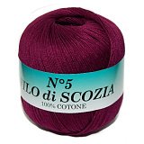 Filo Di Scozia №5 (107 винный) (5шт) (226м/50г, 100% мерсеризирванный хлопок)