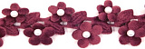 6778 Тесьма 3d бархатная с бусинами (брусника) (5см*9,14м)