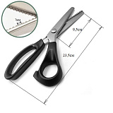 Ножницы Зиг-Заг 23,5см треугол.зуб 7мм пластик. ручки