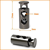 Стопор "цилиндр" 0305-3124 2отв. 9*24мм(ч.никель)(10шт)