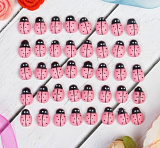 Божьи коровки (дерево) 8*11мм (розовый) (40шт) Мастери Сама Пенза