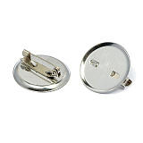 КБУ2 Булавка-основа для броши круг 1,8 см (20шт) Никель