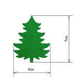 Набор декор. элементов из фетра "Елочки" 40мм*50мм, 3шт (зеленый) Мастери Сама Пенза
