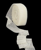 Лента с имитацией жемчуга 4см*9,14м (молочный) TBYS13