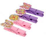 Набор декор.прищепок «Цветы и бабочки» (4 шт) Мастери Сама Пенза