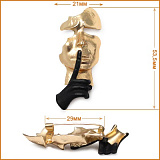 НРР6344 Брошь золото/черный 53.5*21 мм