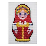 П-0011 Набор для вышивания на пласт. канве Hobby & Pro Kids 'Матрешка в кокошнике', 7,5*135 см
