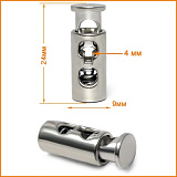 Стопор "цилиндр" 0305-3124 2отв. 9*24мм(никель) (10шт)