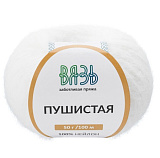 Пряжа Вязь 'Пушистая' (3шт) (001 белоснежный) 50гр./100м (100% нейлон)