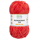 Пряжа Вязь 'Велюровая 120' 100гр/120м (3шт) (18 красный) (100% полиэстер)