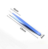 Пинцет прямой 10,8 см голубой (5шт)