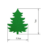 Набор декор. элементов из фетра "Елочки" 55мм*70мм, 3шт (зеленый) Мастери Сама Пенза