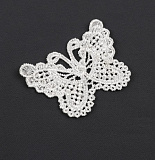 Аппликации лейсы Бабочки 5.5×4 см 2шт (белый)