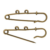25839 Основа для англ. булавки с 2-я петельками 1, 4*5см (2шт) бронза