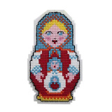 П-0001 Набор для вышивания на пласт. канве Hobby & Pro Kids 'Матрешка', 7,5*13 см